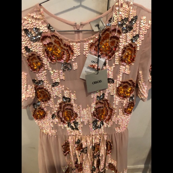 NWT Asos short sleeves sequin flower / Rose dress! - Picture 4 of 4